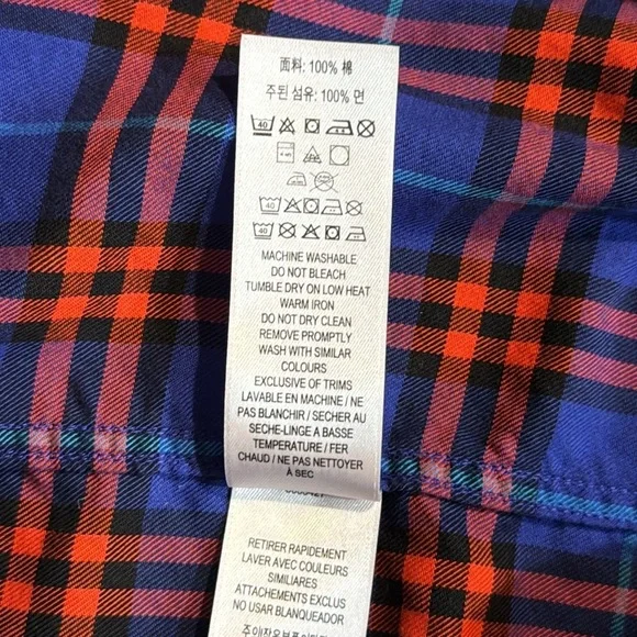 BURBERRY Boys 14 Button Up Plaid Dress Shirt - Picture 5 of 7